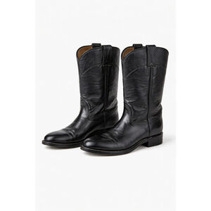 Justin Women's Black Cora 10" Tall Cowhide Roper Boots L3703 Size 6C 6Wide